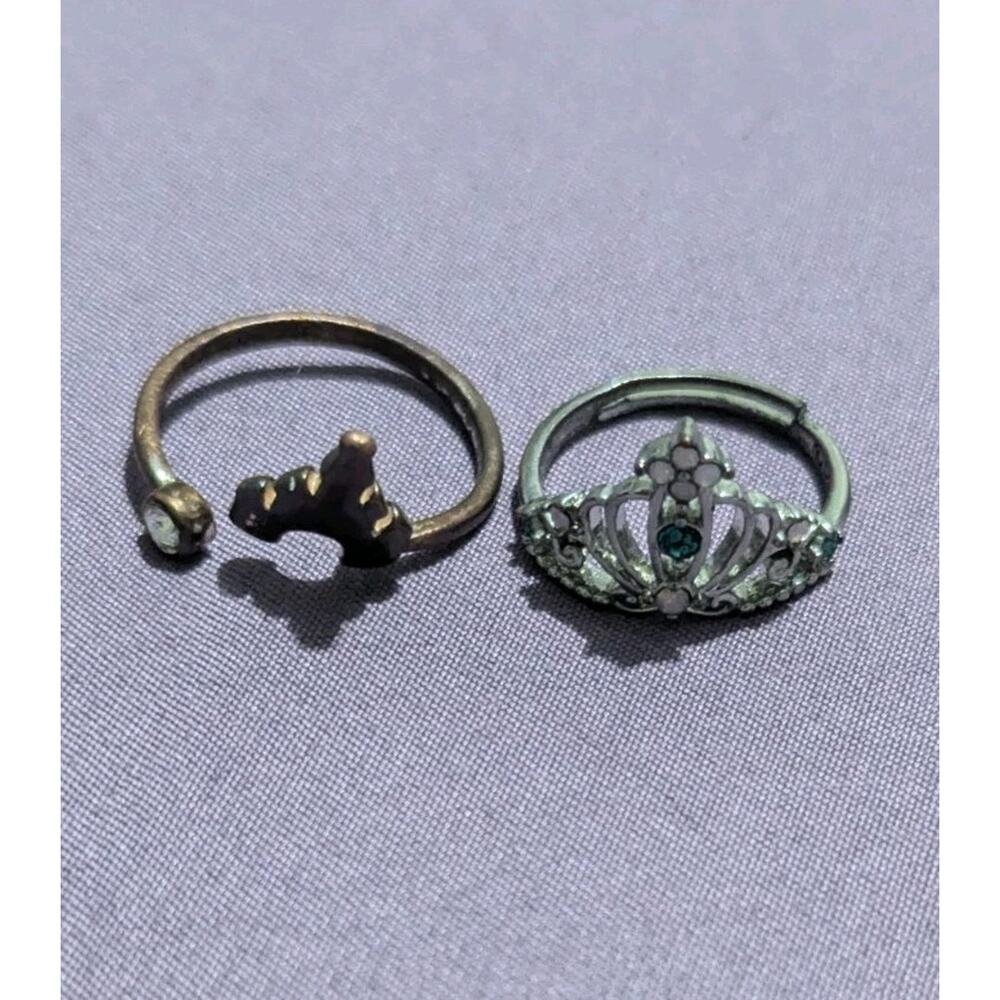 2-Piece Princess Jewelry Set - Castle & Crown Rings - Sizes 6 & 7